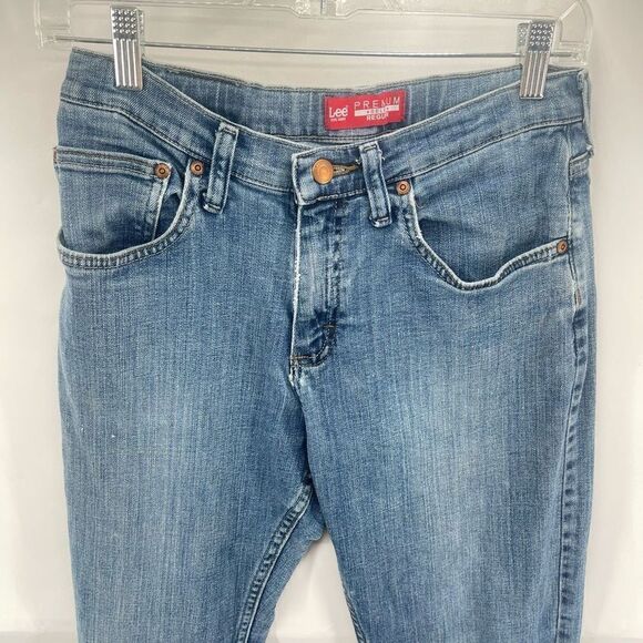 Lee Premium Boys Straight Cut Jeans Denim Regular Adjustable Waist Blue Size 18 - Picture 13 of 13